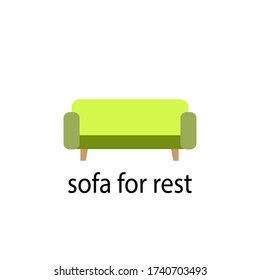 sofá verde sobre fondo blanco. logotipo para muebles.