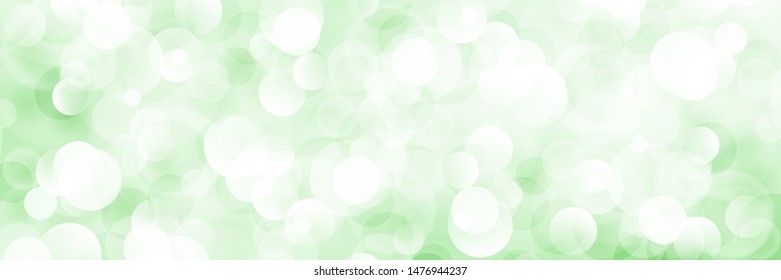 Green Soft Bright Abstract Bokeh Banner ,Soft Glow of the Sun , Defocused Lights, Vector Illustration