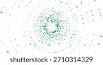Green Soft Halftone Circle Dot Abstract Vector Background