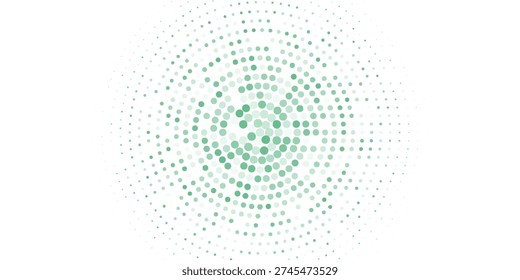 Green Soft Halftone Circle Dot Abstract Vector Background
