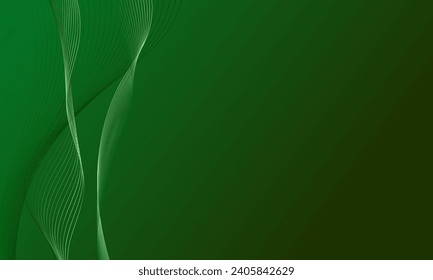 green soft lines wave curves smooth gradient abstract background