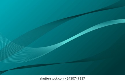 green soft lines wave curves with smooth gradient abstract background