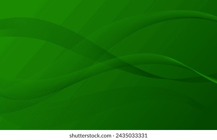 green soft lines wave curves abstract background