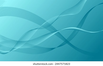 líneas suaves verdes ondean curvas con fondo abstracto de degradado suave
