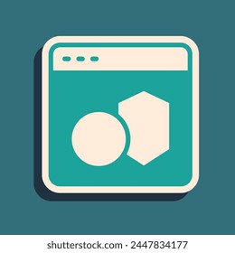 Green Software, web developer programming code icon isolated on green background. Javascript computer script random parts of program code. Long shadow style. Vector