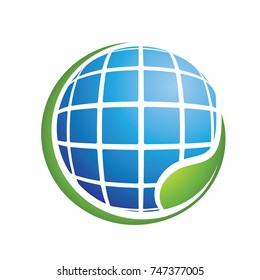 Green Solar Energy Logo Vector
