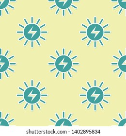 Green Solar energy panel icon isolated seamless pattern on yellow background. Vector Illustration Green Solar energy panel icon isolated seamless pattern on yellow background. Vector Illustration
