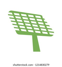Green solar panel icon. Simple illustration of green solar panel vector icon for web design isolated on white background