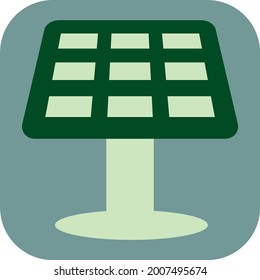 Green solar panel, illustration, vector on a white background.