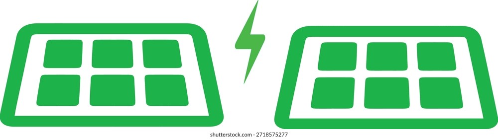 Paneles de energía solar verde Vector EPS 10
