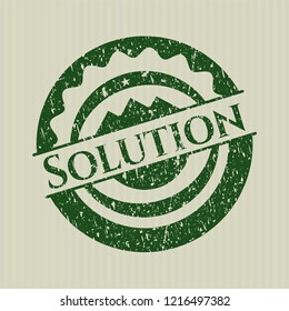 Green Solution distressed grunge stamp