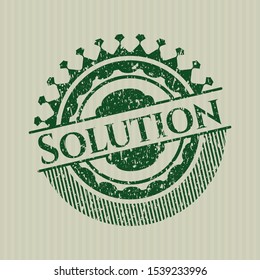 Green Solution distressed rubber stamp