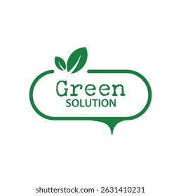 green solution text on white background	