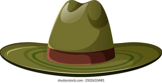 Green sombrero with a brown band