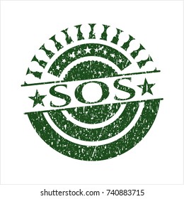 Green SOS distress rubber seal