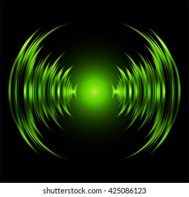 green sound wave background