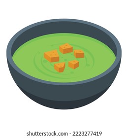 Green soup icon isometric vector. Diet food. Nutrition cook