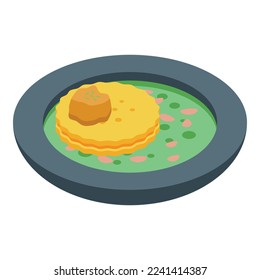 Green soup icon isometric vector. Australia food. Cuisine travel