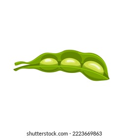 green soya cartoon. soy vegetable, bean pod, healthy food, fresh vegetarian, edamame soybean, protein green soya vector illustration