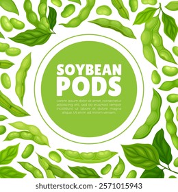 Green Soybean Pod Natural Organic Crop Banner Design Vector Template