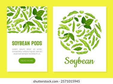 Green Soybean Pod Natural Organic Crop Banner Design Vector Template