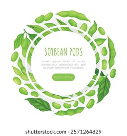 Green Soybean Pod Natural Organic Crop Banner Design Vector Template