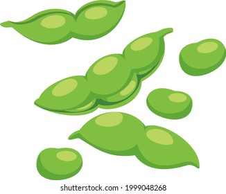 Green soybeans,Japanese summer traditional icon illustration vector image