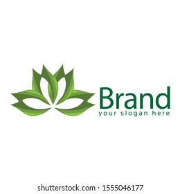 Green spa logo design. Vector Illustration on white background