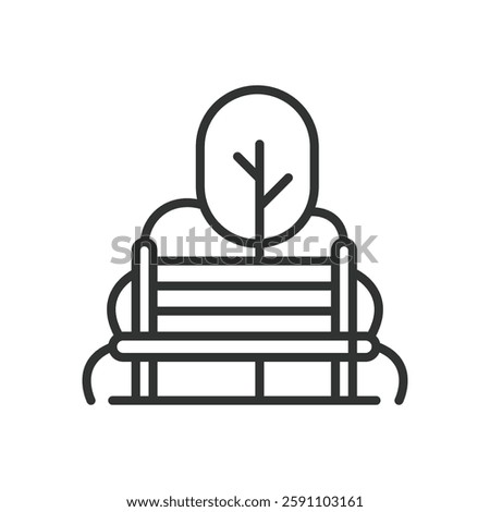 Green space, icon in line design. Green space, nature, park, outdoor, environment, greenery, garden on white background vector. Green space editable stroke icon