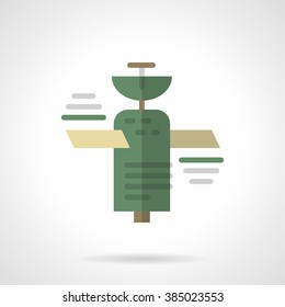 Green space satellite.  Space and communication technology. Vector icon flat color style. Web design element for site, mobile and business.