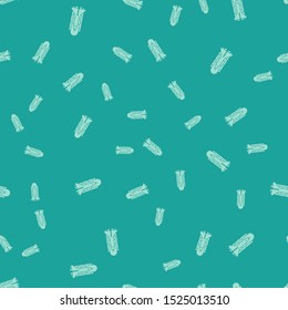 Green Space shuttle and rockets icon isolated seamless pattern on green background.  Vector Illustration