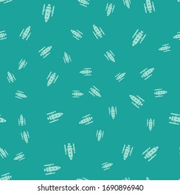 Green Space shuttle and rockets icon isolated seamless pattern on green background.  Vector Illustration