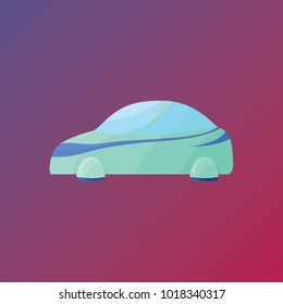 green spaceship like car vector illustration. can use for web design with science, space and fantasy topic. spaceship of the other side earth