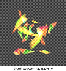 Green Spark Background Transparent Vector. Flare Explosion Wallpaper. Glow Banner Design. Blur Warm. Particle Technology Template.