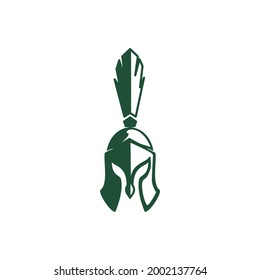 green spartan helmet ancient greek army logo design