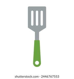 Green spatula icon. Turner icon. Vector.