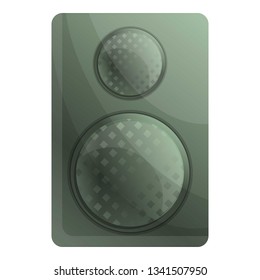 Green speaker icon. Cartoon of green speaker vector icon for web design isolated on white background