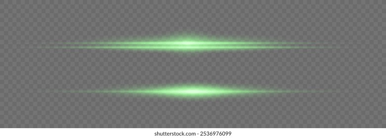 Efecto especial verde, rayos de luz Horizontales, línea