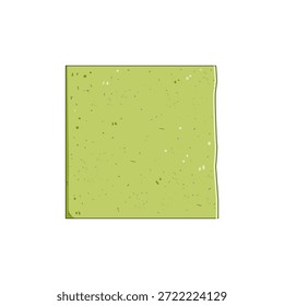 Cuadrado de papel moteado verde con un borde áspero que crea un fondo retro, que representa una textura grunge útil para acentos de Diseño gráfico y espacio vacío