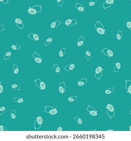 Green Speech bubble chat icon isolated seamless pattern on green background. Message icon. Communication or comment chat symbol.  Vector