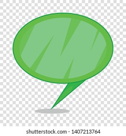 Green speech bubble icon. Cartoon illustration of green speech bubble vector icon for web