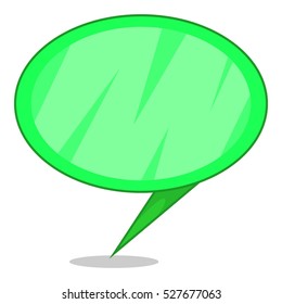 Green speech bubble icon. Cartoon illustration of green speech bubble vector icon for web
