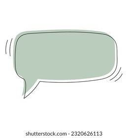 Green Speech Bubble Illustration. Hand Drawn Colorful Comics Illustration
