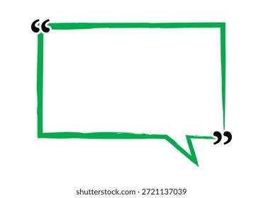 Burbuja de discurso verde con comillas para resaltar citas y testimonios