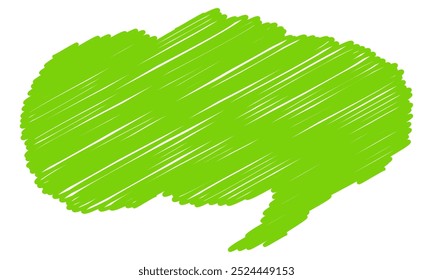 Estilo de rabisco bolha de fala verde, desenho vetorial