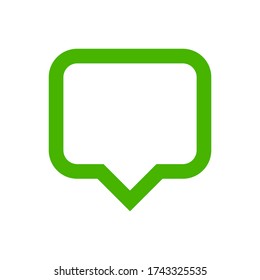 signo de burbuja de habla verde aislado en blanco