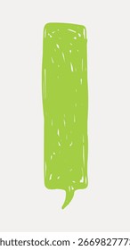 Boceto de burbuja de discurso verde sobre fondo blanco. Estilo dibujado a mano, color verde vibrante. Ilustración de la burbuja del discurso para proyectos de comunicación o de diseño. Vector de ilustración Doodle.