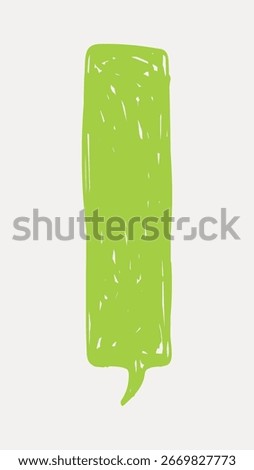 Green speech bubble sketch on white background. Hand-drawn style, vibrant green color. Speech bubble illustration for communication or design projects. Doodle illustration vector.