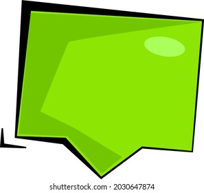 Green speech bubble. A thinking balloon talks a bubbling chat comments on a cloud. Vector illustration on a white background.