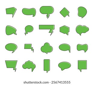 green speech bubble vector illustration set